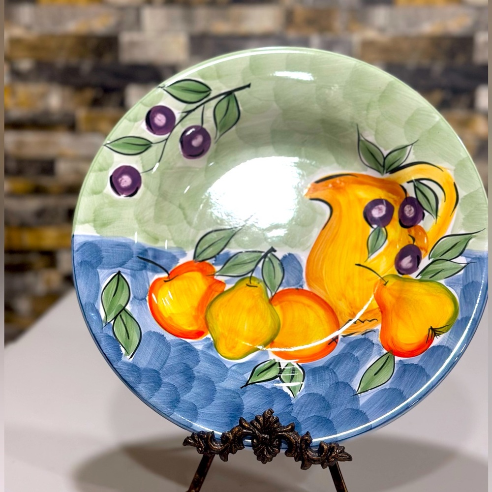 VTG  Still Life Hand-Painted Fruit  plate 💝